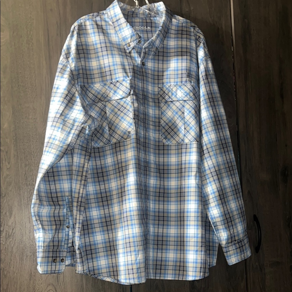 FLASH SALE! 
Lincoln outfitters blue plaid long sleeve shirt size 2XL
